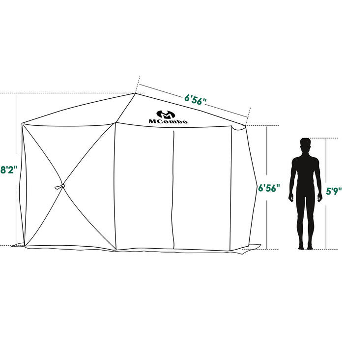 Mcombo Gazebo Tent Pop-Up Portable 6-Sided Hub Durable Screen Tent (6-8 Person) 6052-C1024-6PC