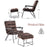 Mcombo Accent Chair with Ottoman, Velvet Modern Tufted Curved Backrest Club Chair, Upholstered Leisure Chairs with Metal Legs for Bedroom Living Room 4750/4747
