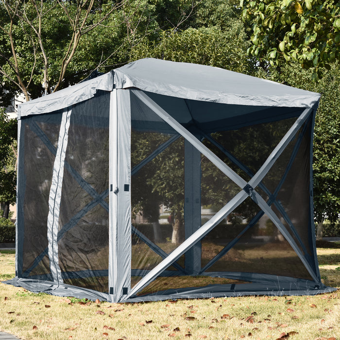 Mcombo Gazebo Tent Pop-Up Portable 4-Sided Hub Durable Screen Tent (4-6 Person) 6052-1024W-4PC