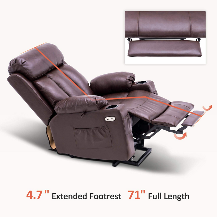 Microfiber Adjustable Recliner Chair with Footrest Extension