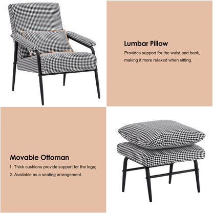 Accent Chair with Ottoman, Fabric 4123
