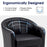 Mcombo Accent Club Chair, Barrel Chair with Ottoman, Faux Leather Arm Chair for Living Room Bedroom, Small Space 4022