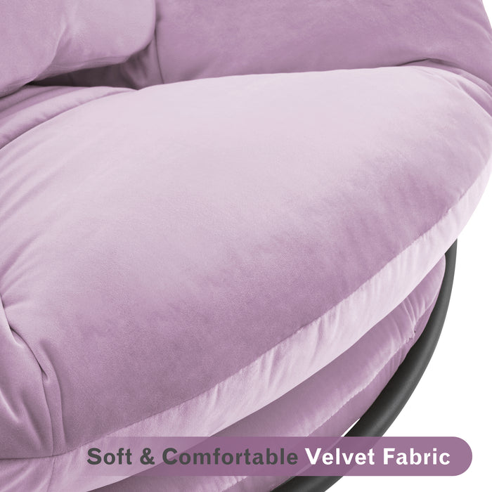 Mcombo Swivel Papasan Chairs Gas Lift Cozy Chair with Height