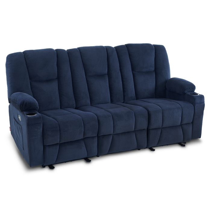 Mcombo Fabric Power Loveseat Recliner Electric Reclining Sofa