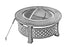 Mcombo 32" Metal Fire Pit Round Table Backyard Patio Terrace Fire Bowl Heater/BBQ/Ice Pit with Charcoal Rack Waterproof Cover 0034, Black