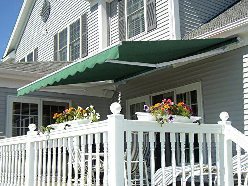 USED MCombo 13x8 10x8 12x10 FT Manual Retractable Patio Window Awning Commercial Grade - Quality 100% 280G Polyester Sunshade Shelter Outdoor Canopy Aluminum Frame