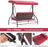 Mcombo 3-Seat Outdoor Patio Swing Chair, Adjustable Backrest and Canopy, Porch Swing Glider Chair, w/Cushions, 4068