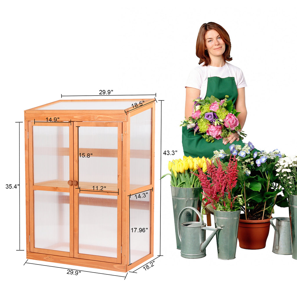 Greenhouse Wooden Cold Frame Greenhouse, Garden Portable Mini G