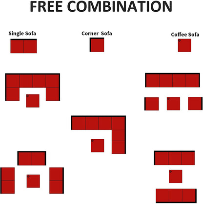 Patio Wicker Furniture Sectional Set, 6080-DIY-RD