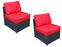 mcombo Black Wicker Sofa Patio Sectional Outdoor Furniture Chair Conversation Set 6085-DIY-RD