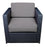 mcombo Black Wicker Sofa Patio Sectional Outdoor Furniture Chair Conversation Set 6085-DIY-EY