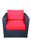 mcombo Black Wicker Sofa Patio Sectional Outdoor Furniture Chair Conversation Set 6085-DIY-RD