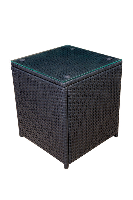 mcombo Black Wicker Sofa Patio Sectional Outdoor Furniture Chair Conversation Set 6085-DIY-EY