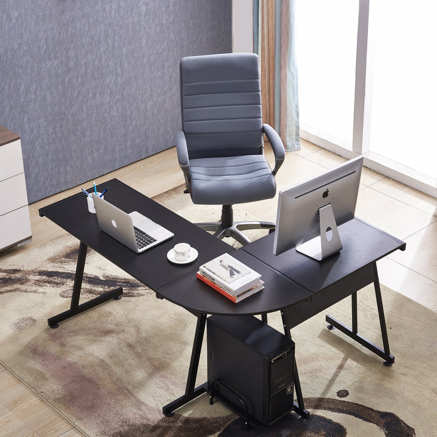 L Shaped Workstation Laptop Table, 7112