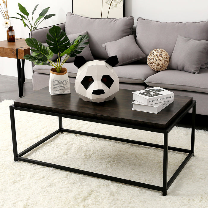 Mcombo Unique Coffee Table Mid-Century Rectangular Coffee Table for Living Room Modern Accent Cocktail Table Sofa Table 43.3'' L x 17.9'' 6090-JAMINE-BRONZE