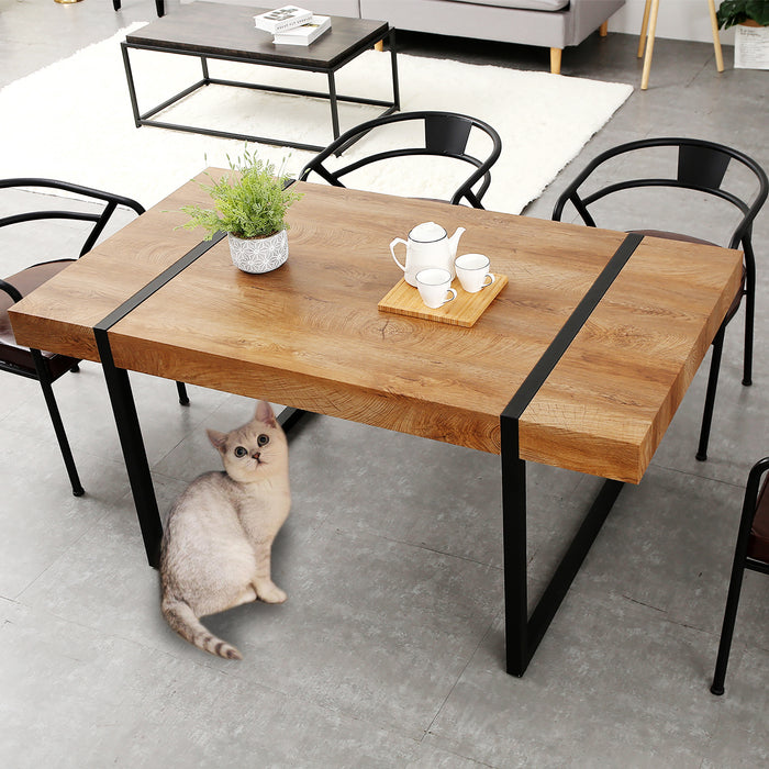 Modern Industrial Oversize Dining Table Desk Table Council Board Rustic and Modern Style Thicker Table top Rustproof Metal Frame for for Living Room Office  6090-SEAS-DT