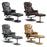 MCombo Recliner with Ottoman, Reclining Chair with Massage, 360 Swivel Living Room Chair Faux Leather, 4901