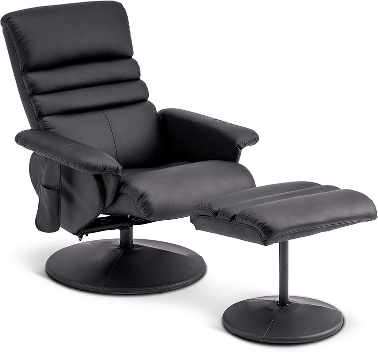 MCombo Leather Recliner Chair with Ottoman Swivel Base for Living Room Office 7902