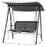 Mcombo 2-Person Patio Swing Chair with Adjustable Canopy Outdoor , Steel Frame Breathable Seats Hanging Porch Swing , 4001