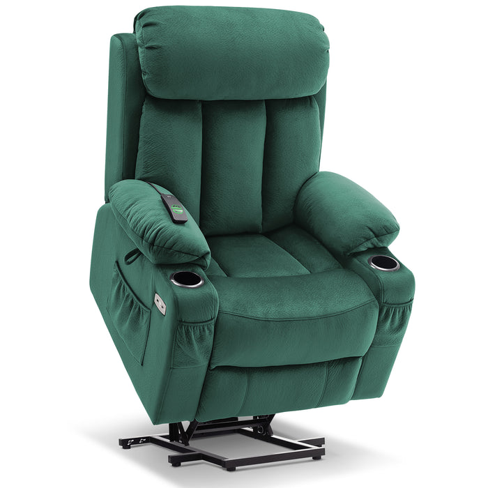 Mcombo Large Power Lift Recliner Chair with Extended Footrest for Big and Tall Elderly People, USB Ports, Fabric 7426