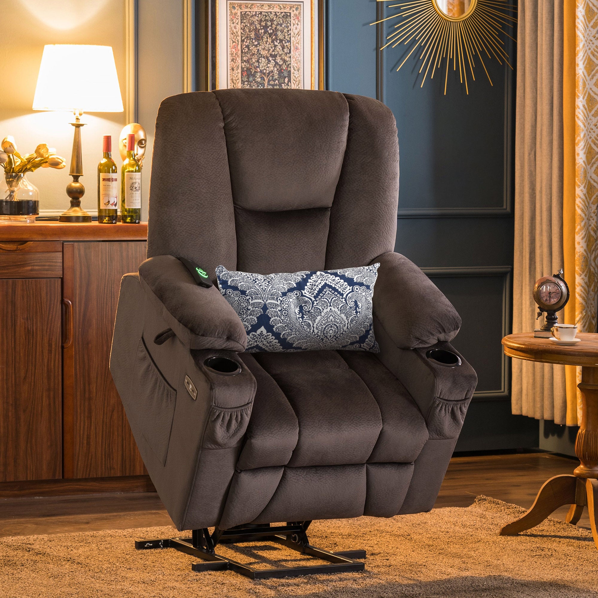 MCombo Electric Power Lift Recliner Chair with Extended Footrest for E