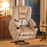 Mcombo Electric Power Lift Recliner Chair with Massage and Heat for Elderly, Extended Footrest, Hand Remote Control, Lumbar Pillow, Cup Holders, USB Ports, Fabric Medium(#7529)