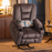 MCombo Electric Power Lift Recliner Chair with Massage and Heat for Elderly, Extended Footrest, Hand Remote Control, Cup Holders, USB Ports, Fabric Medium(#7529)