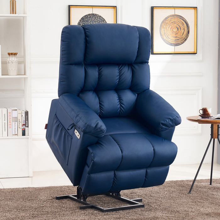 Faux Leather Power Lift Recliner Chair with Massage and Heating