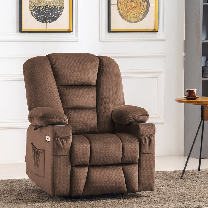 MCombo Small Power Lift Recliner Chair with Massage and Heat for Elderly People, Fabric 7569