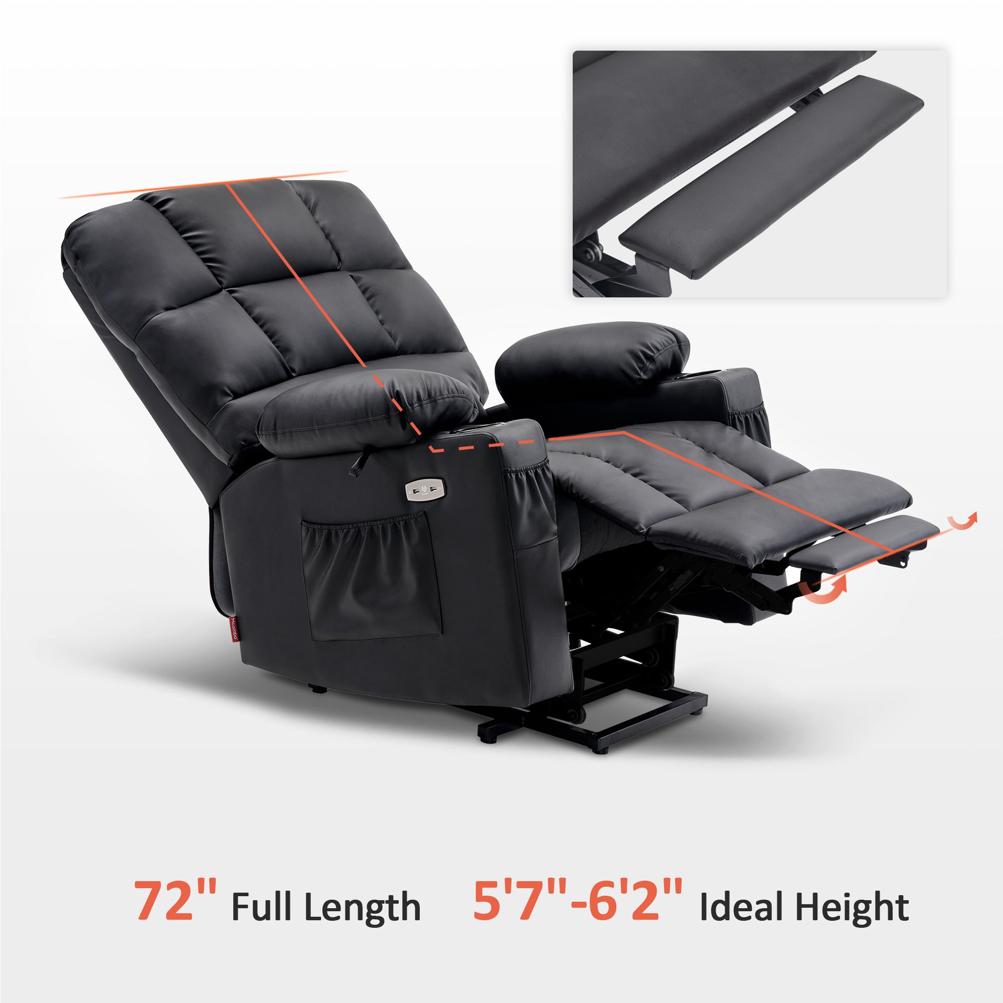 MCombo Dual Motor Large Power Lift Recliner Chair with Massage and Hea ...