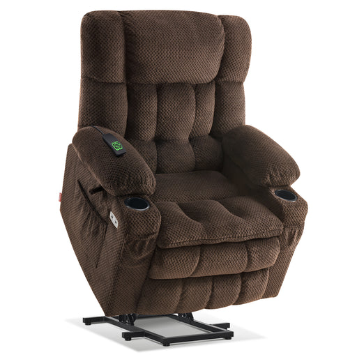 MCombo Dual Motor Power Lift Recliner Chair with Massage and Heat for Elderly People, Infinite Position, USB Ports, Cup Holders, Extended Footrest, Fabric, 7893(Small),7890(Medium),R7897(Medium Wide)