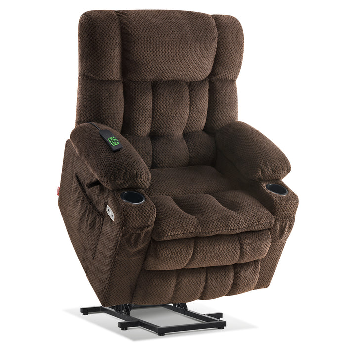 MCombo Dual Motor Power Lift Recliner Chair with Massage and Heat for Elderly People, Infinite Position, USB Ports, Cup Holders, Extended Footrest, Fabric, 7893(Small),7890(Medium),R7897(Medium Wide),R7891(Large Wide)