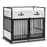 Mcombo Furniture Style Dog Crate, Wooden Dog Crate End Table, Double Doors Dog Kennel with Storage Drawers, 0649