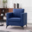 Mcombo Modern Accent Chair, Club Armchair with Metal Legs, Faux Leather Single Sofa Chairs for Living Room Bedroom Office LW654