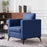 Mcombo Modern Accent Chair, Club Armchair with Metal Legs, Faux Leather Single Sofa Chairs for Living Room Bedroom Office LW654