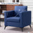 Mcombo Modern Accent Chair, Club Armchair with Metal Legs, Faux Leather Single Sofa Chairs for Living Room Bedroom Office LW654