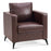 Mcombo Modern Accent Chair, Club Armchair with Metal Legs, Faux Leather Single Sofa Chairs for Living Room Bedroom Office LW654