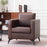 Mcombo Modern Accent Chair, Club Armchair with Metal Legs, Faux Leather Single Sofa Chairs for Living Room Bedroom Office LW654