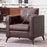 Mcombo Modern Accent Chair, Club Armchair with Metal Legs, Faux Leather Single Sofa Chairs for Living Room Bedroom Office LW654