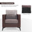 Mcombo Modern Accent Chair, Club Armchair with Metal Legs, Faux Leather Single Sofa Chairs for Living Room Bedroom Office LW654