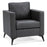 Mcombo Modern Accent Chair, Club Armchair with Metal Legs, Faux Leather Single Sofa Chairs for Living Room Bedroom Office LW654