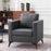 Mcombo Modern Accent Chair, Club Armchair with Metal Legs, Faux Leather Single Sofa Chairs for Living Room Bedroom Office LW654