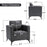 Mcombo Modern Accent Chair, Club Armchair with Metal Legs, Faux Leather Single Sofa Chairs for Living Room Bedroom Office LW654
