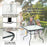 Mcombo 6 Pieces Outdoor Patio Dining Set with Glass Table, Umbrella and Set of 4 Chairs for Lawn, Deck, Backyard, 4525 Grey