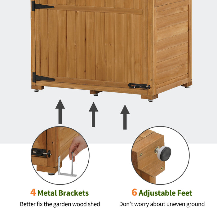 Mcombo Large Outdoor Storage Cabinet with Folding Table, Oversize Garden Tool Shed with Shelves, Tall Outdoor Storage Shed with Lock for Patio and Yard (3 x 2 x 6 FT) 1965