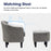 Mcombo Accent Club Chair, Barrel Chair with Ottoman, Faux Leather Arm Chair for Living Room Bedroom, Small Space 4022