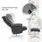 Mcombo Swivel Recliner with Ottoman, Modern Armchair with Heavy Duty Aluminum Base, Faux Leather Lounge Chair for Living Room Bedroom Office, 4603