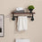Industrial Pipe Bathroom Wall Shelf, Rustic Wall Mounted Storage Shelves with Towel Bar for Bathroom Kitchen, Wall Organizer Towel Racks Over Toilet, Retro Brown us-6090-HG311/322/333BR
