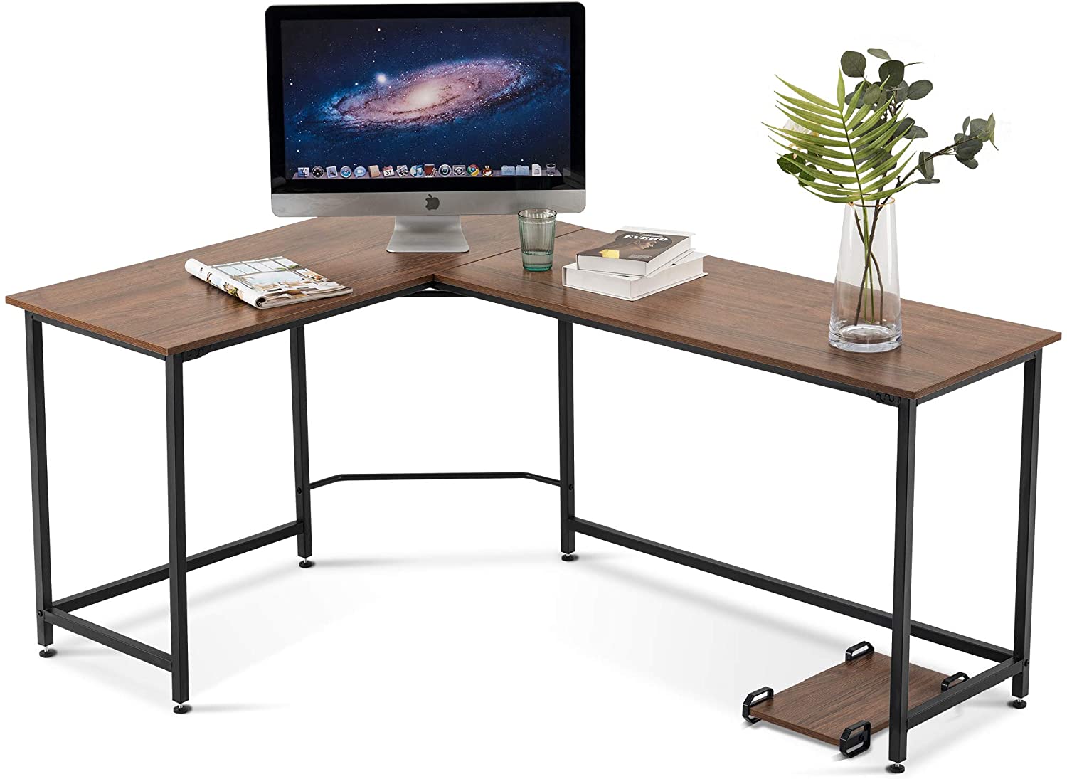 L Shaped Desk Corner Desk Gaming Desk PC Table Writing Workstation Simplest Modern Computer Desk for Home Office Small Space 6400