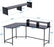 L-Shaped Corner Desk Computer Gaming Desk with Monitor Stand , Home Office Writing Workstation, Black, 63 x 44 inch (Black),6090-home-6404BK/BR/DB